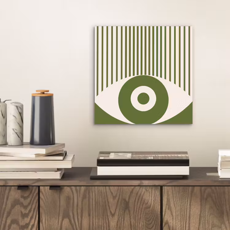 Abstract - Oog - Strepen - Modern - Groen aluminium wit klein -sfeer1