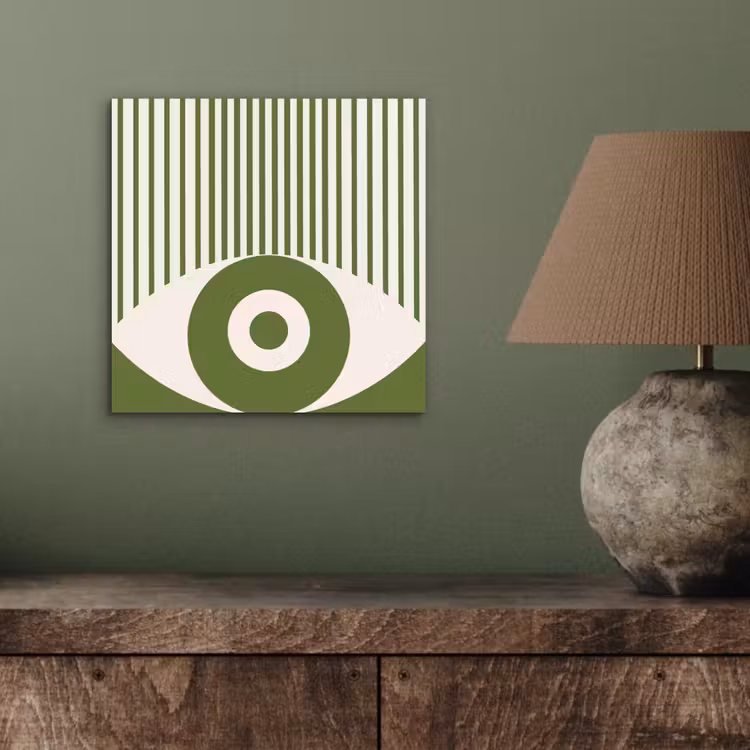 Abstract - Oog - Strepen - Modern - Groen aluminium wit klein -sfeer2