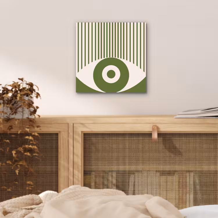 Abstract - Oog - Strepen - Modern - Groen aluminium wit klein -sfeer3