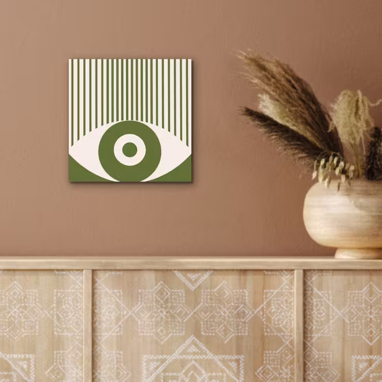 Abstract - Oog - Strepen - Modern - Groen aluminium wit klein -sfeer4