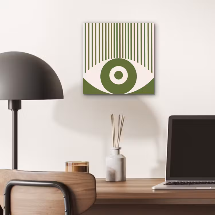 Abstract - Oog - Strepen - Modern - Groen aluminium wit klein -sfeer5