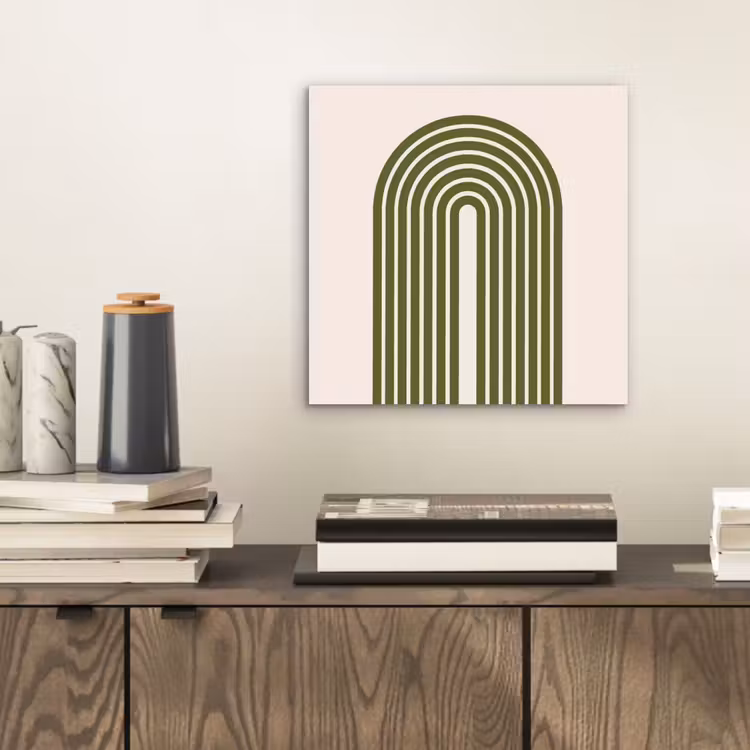 Abstract - Bogen - Modern - Groen - Kunst aluminium wit klein -sfeer1