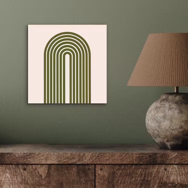 Abstract - Bogen - Modern - Groen - Kunst aluminium wit klein -sfeer2