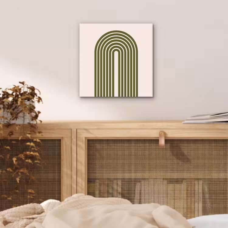 Abstract - Bogen - Modern - Groen - Kunst aluminium wit klein -sfeer3