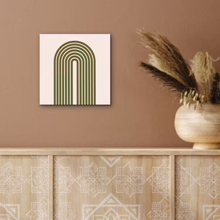 Abstract - Bogen - Modern - Groen - Kunst aluminium wit klein -sfeer4