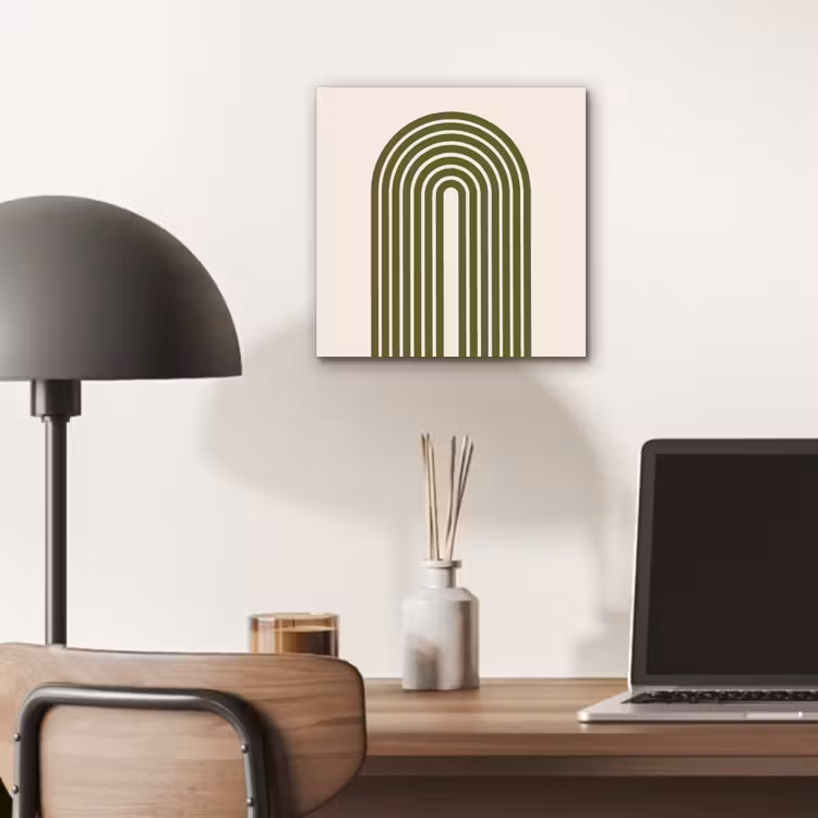Abstract - Bogen - Modern - Groen - Kunst aluminium wit klein -sfeer5