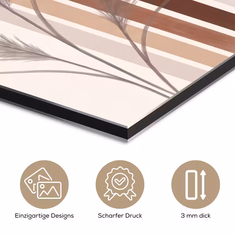 Abstract - Bogen - Plant - Boho - Beige aluminium wit klein -closeup_DE