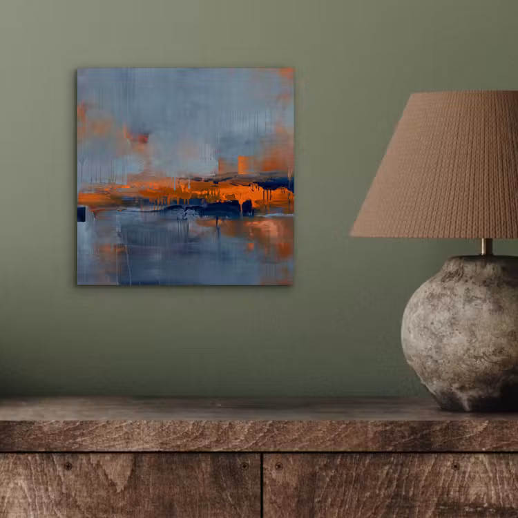 Abstract - Kleuren - Modern - Oranje - Grijs aluminium wit klein -sfeer2