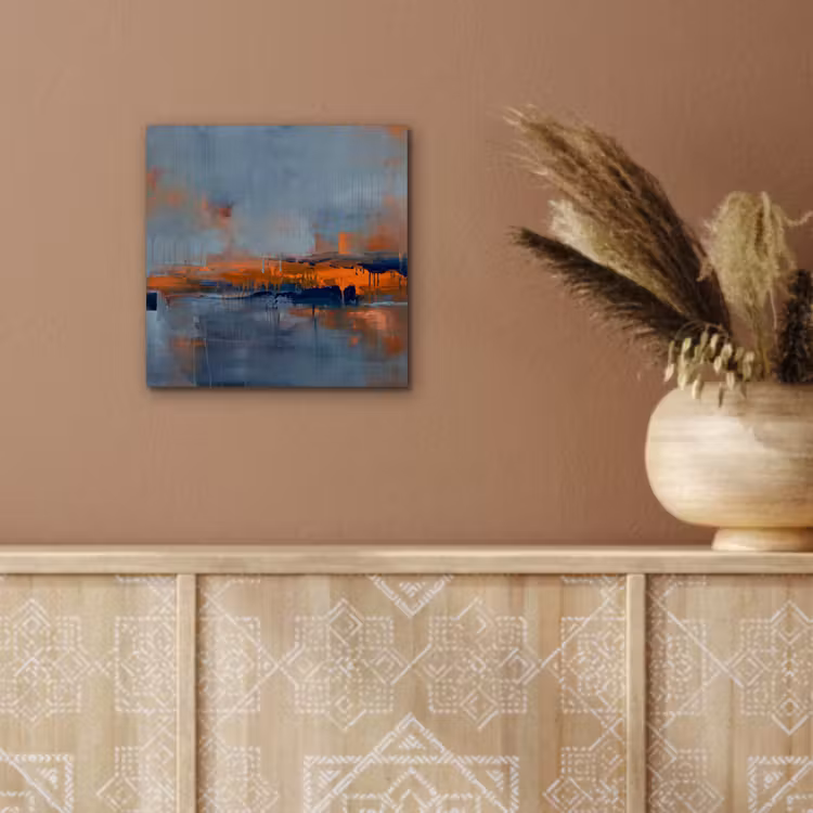 Abstract - Kleuren - Modern - Oranje - Grijs aluminium wit klein -sfeer4