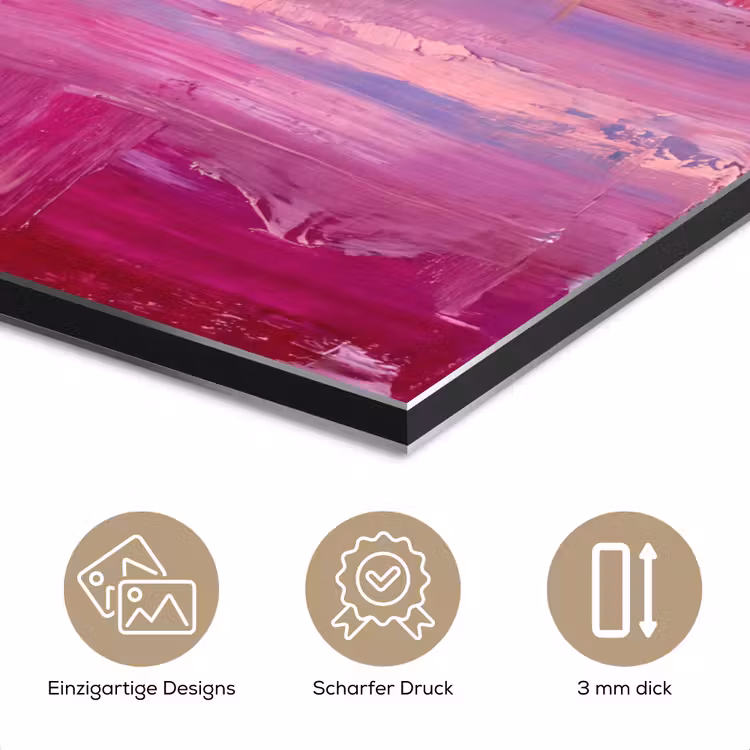 Abstract - Kleuren - Modern - Roze aluminium wit klein -closeup_DE