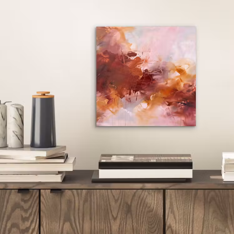 Abstract - Kleurrijk - Kunst - Modern - Roze-Rood aluminium wit klein -sfeer1
