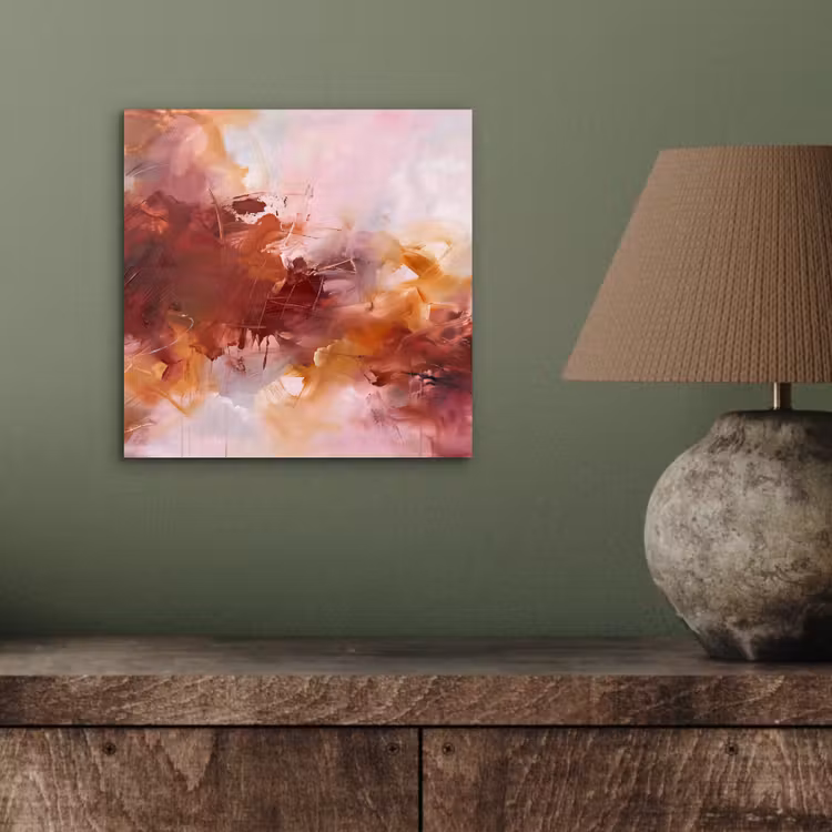 Abstract - Kleurrijk - Kunst - Modern - Roze-Rood aluminium wit klein -sfeer2