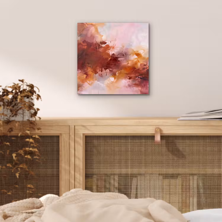 Abstract - Kleurrijk - Kunst - Modern - Roze-Rood aluminium wit klein -sfeer3