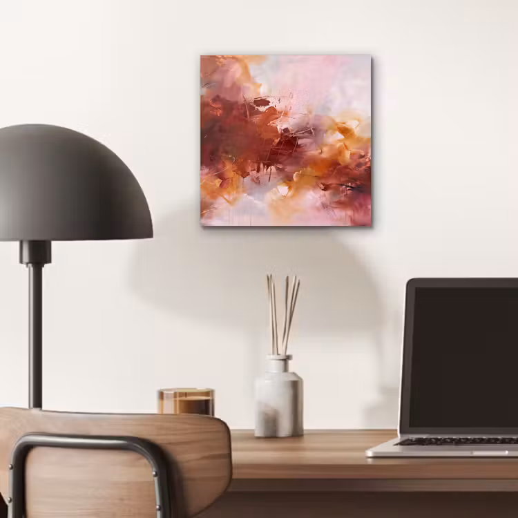 Abstract - Kleurrijk - Kunst - Modern - Roze-Rood aluminium wit klein -sfeer5
