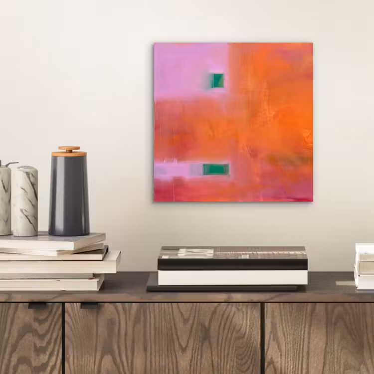 Abstract - Vlakken - Kunst - Modern - Oranje aluminium wit klein -sfeer1