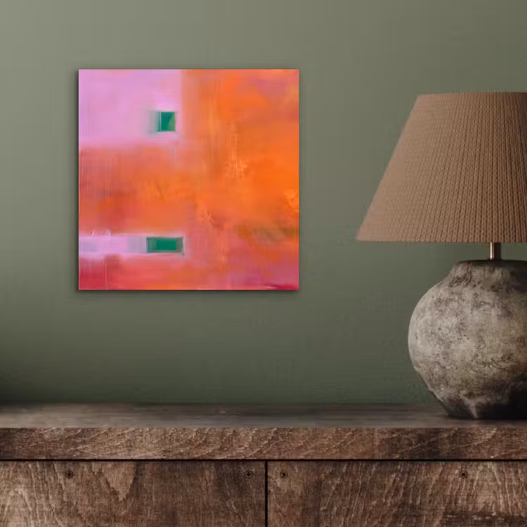 Abstract - Vlakken - Kunst - Modern - Oranje aluminium wit klein -sfeer2