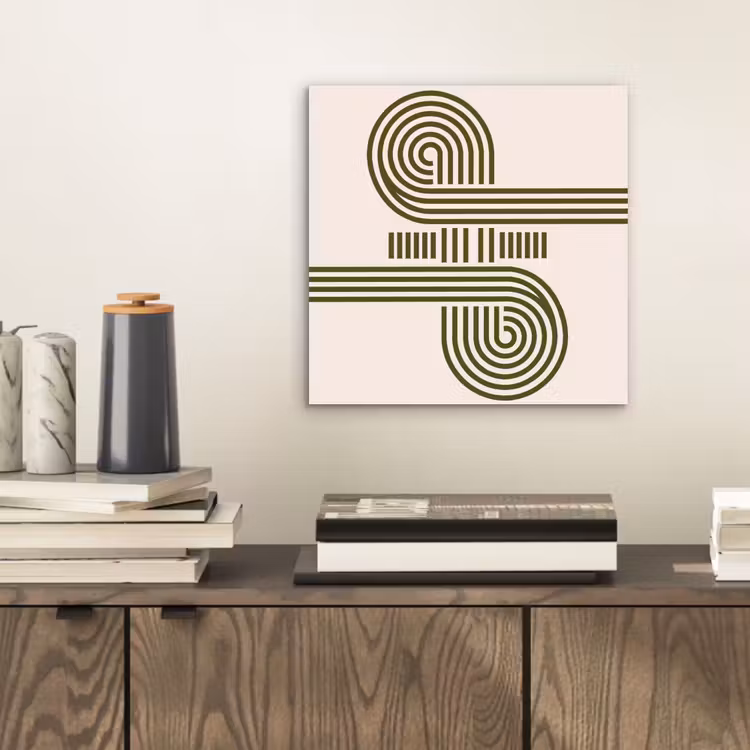 Abstract - Vormen - Modern - Groen aluminium wit klein -sfeer1