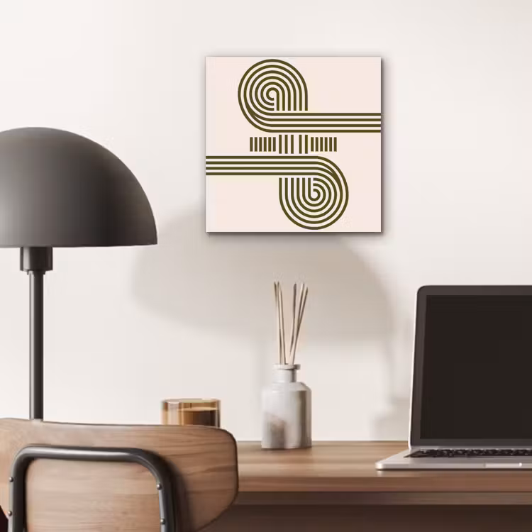 Abstract - Vormen - Modern - Groen aluminium wit klein -sfeer5