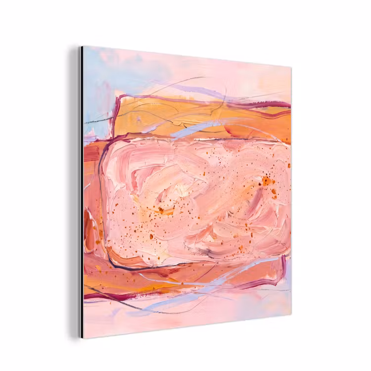 Abstract - Vormen - Modern - Roze aluminium wit klein -3d