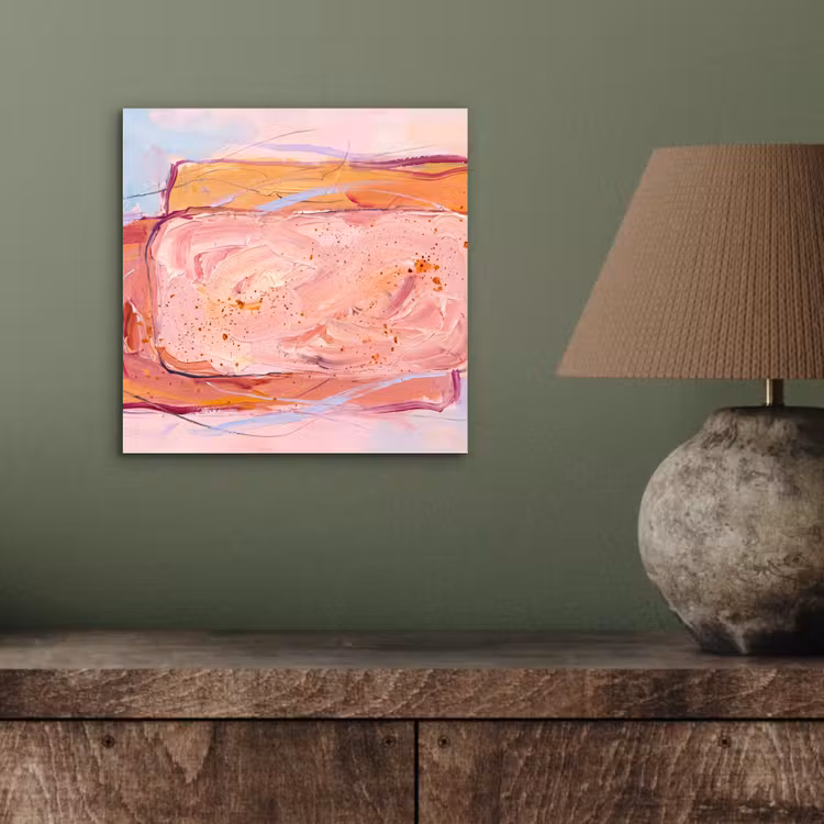 Abstract - Vormen - Modern - Roze aluminium wit klein -sfeer2