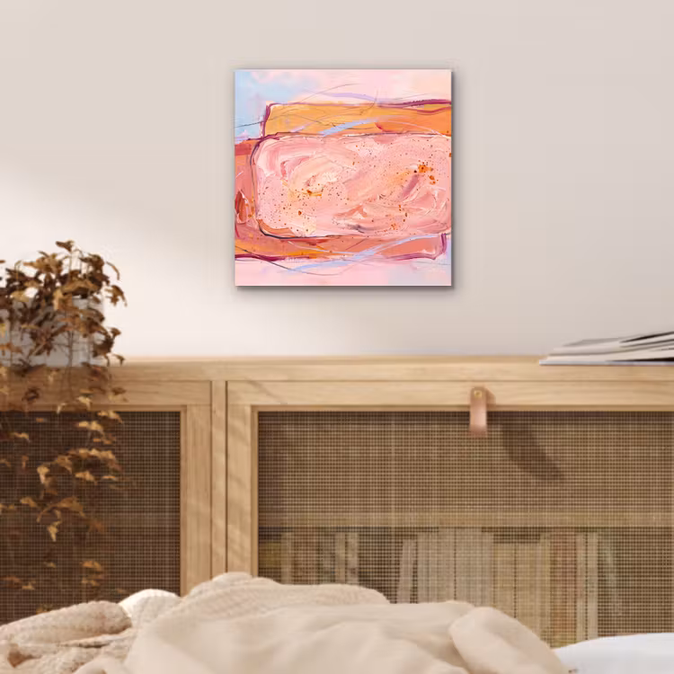 Abstract - Vormen - Modern - Roze aluminium wit klein -sfeer3