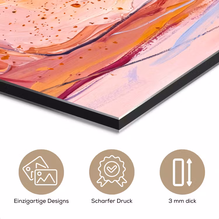 Abstract - Vormen - Modern - Roze aluminium wit klein -closeup_DE