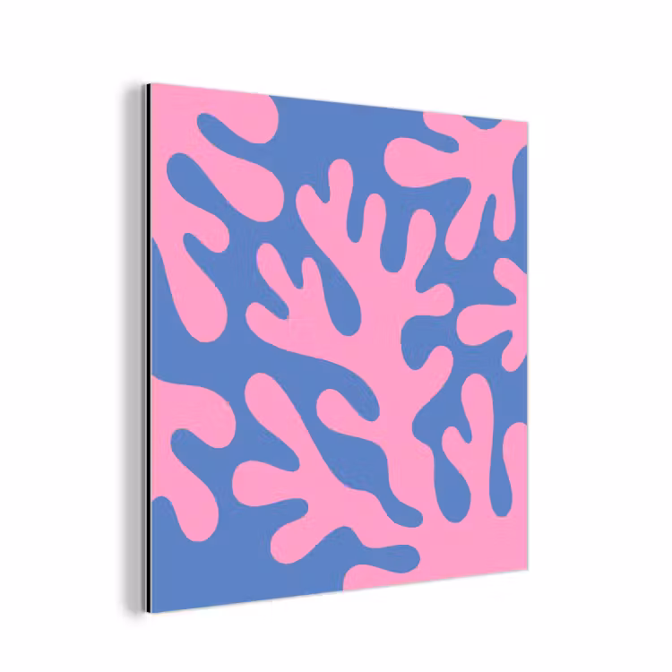 Abstract - Vormen - Roze - Blauw aluminium wit klein -3d