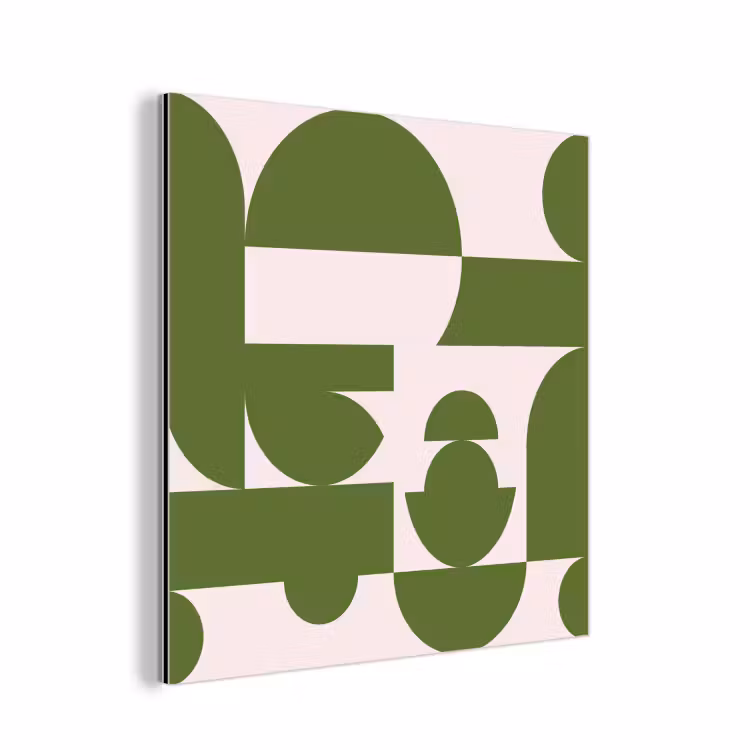 Abstract - Geometrie - Modern - Groen - Wit aluminium wit klein -3d