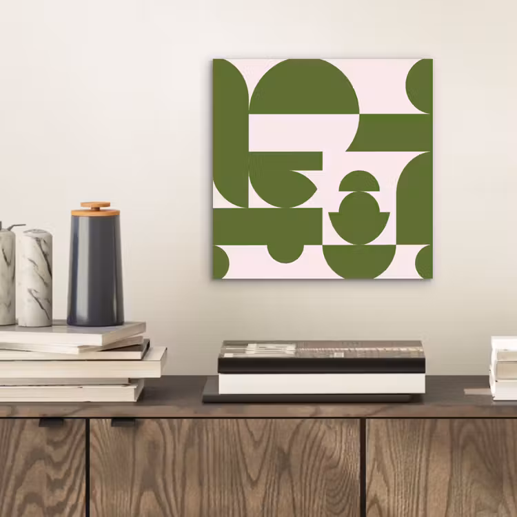 Abstract - Geometrie - Modern - Groen - Wit aluminium wit klein -sfeer1