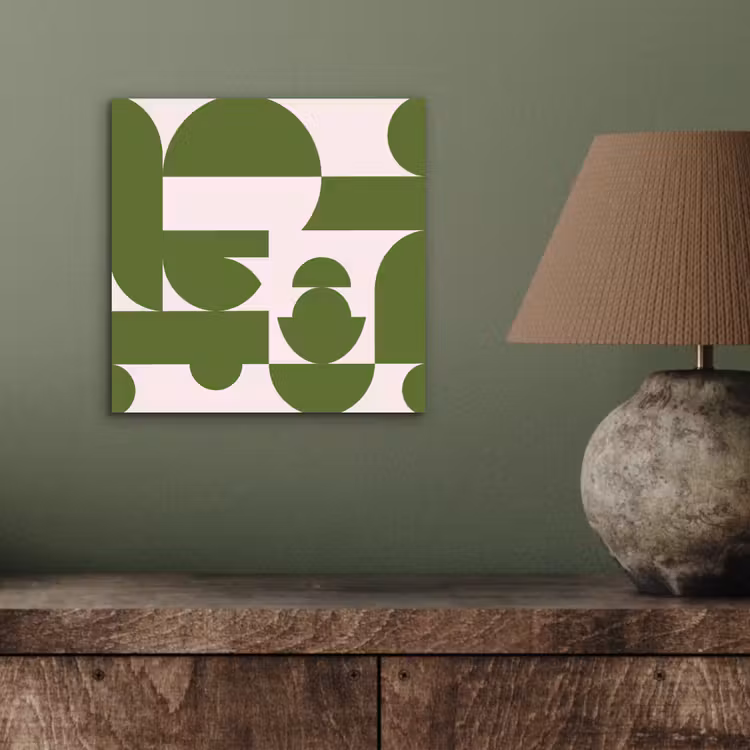 Abstract - Geometrie - Modern - Groen - Wit aluminium wit klein -sfeer2