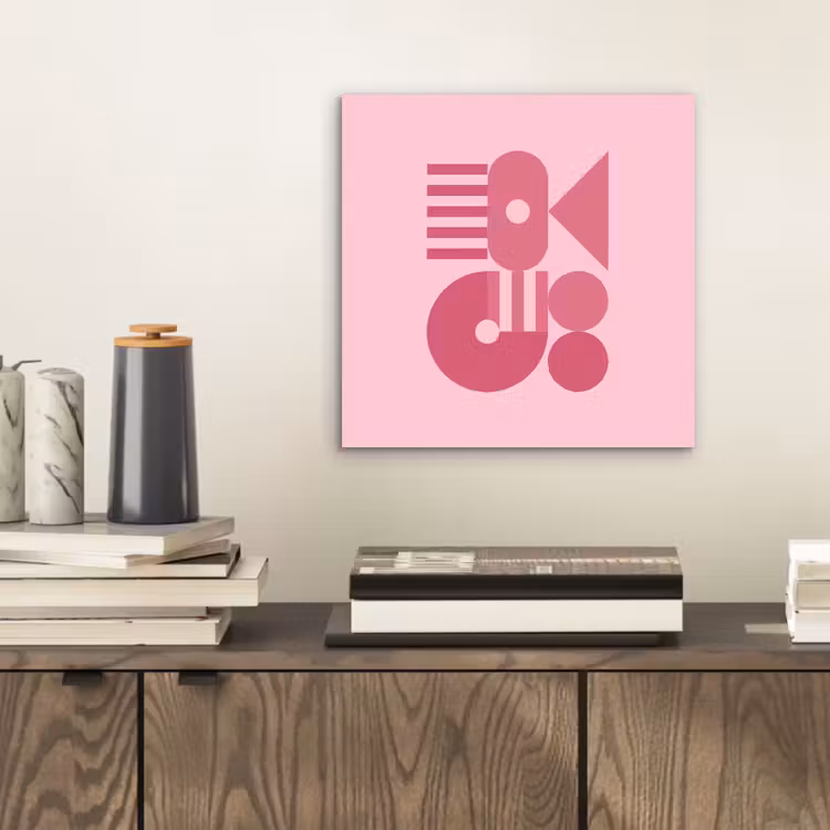 Abstract - Geometrisch - Vormen - Roze aluminium wit klein -sfeer1