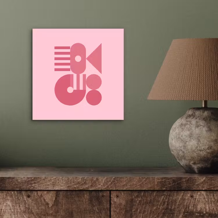 Abstract - Geometrisch - Vormen - Roze aluminium wit klein -sfeer2