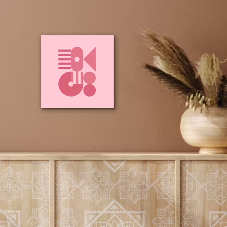 Abstract - Geometrisch - Vormen - Roze aluminium wit klein -sfeer4