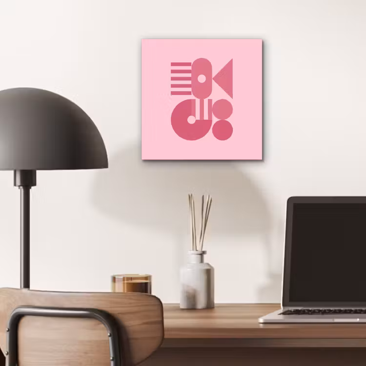 Abstract - Geometrisch - Vormen - Roze aluminium wit klein -sfeer5