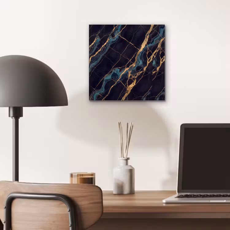 Abstract - Gouden lijnen - Kunst - Modern - Zwart aluminium wit klein -sfeer5