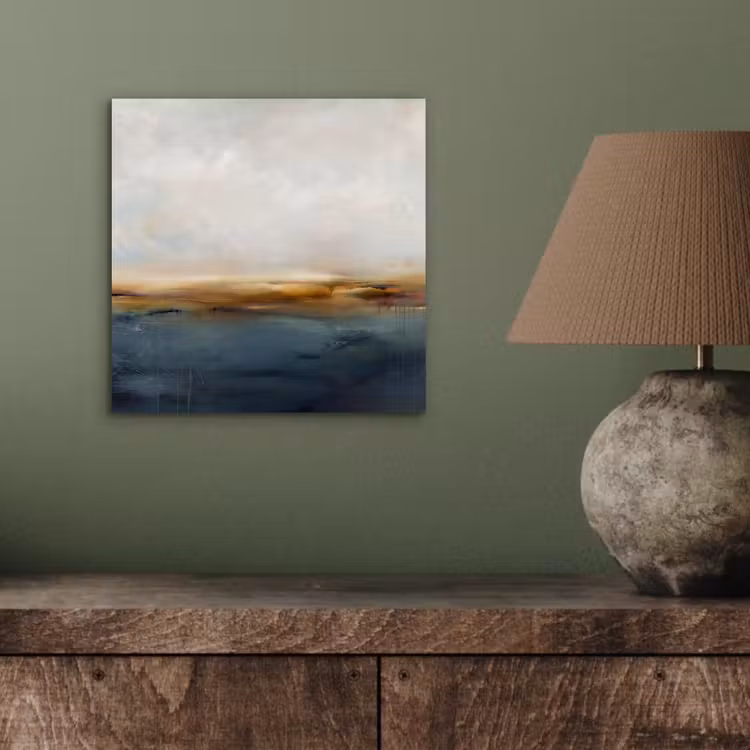 Abstract - Horizon - Water - Modern - Beige aluminium wit klein -sfeer2
