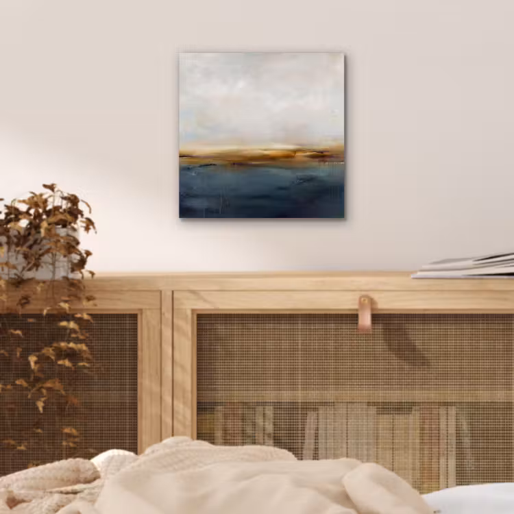Abstract - Horizon - Water - Modern - Beige aluminium wit klein -sfeer3