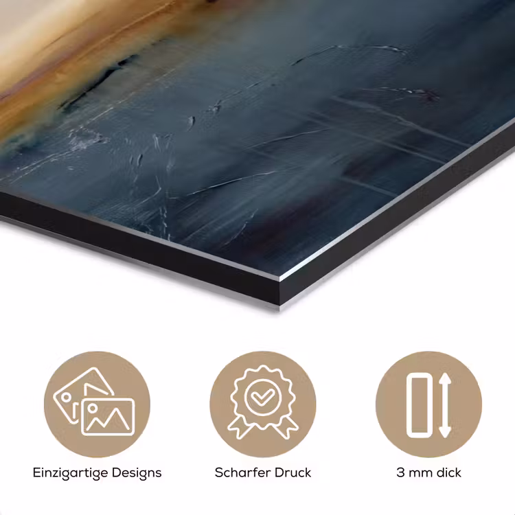 Abstract - Horizon - Water - Modern - Beige aluminium wit klein -closeup_DE