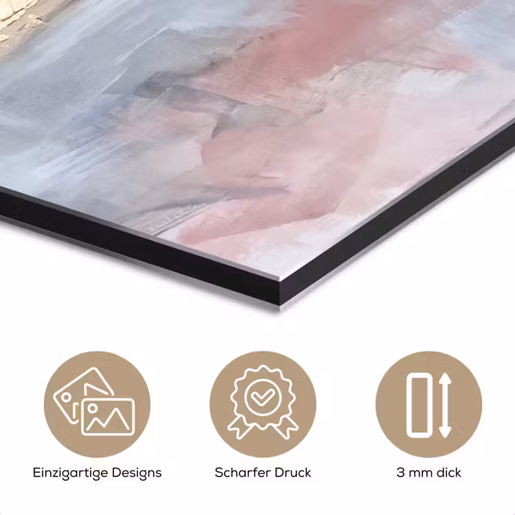 Abstract - Horizontaal - Kunst - Roze - Goud aluminium wit klein -closeup_DE