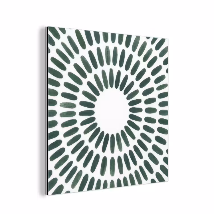 Abstract - Cirkel - Patroon - Modern - Groen aluminium wit klein -3d