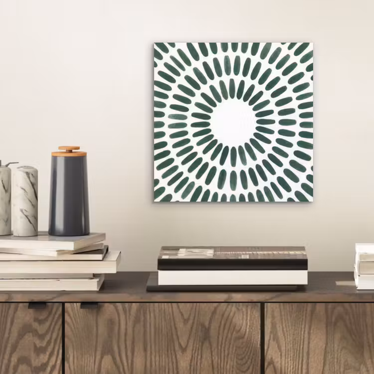 Abstract - Cirkel - Patroon - Modern - Groen aluminium wit klein -sfeer1