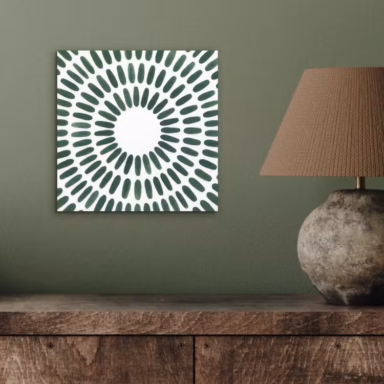 Abstract - Cirkel - Patroon - Modern - Groen aluminium wit klein -sfeer2