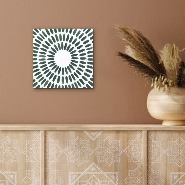 Abstract - Cirkel - Patroon - Modern - Groen aluminium wit klein -sfeer4