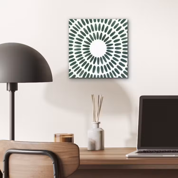 Abstract - Cirkel - Patroon - Modern - Groen aluminium wit klein -sfeer5