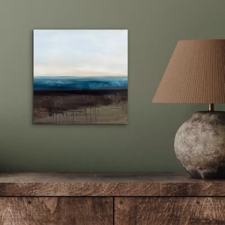 Abstract - Landschap - Horizon - Blauw - Modern aluminium wit klein -sfeer2