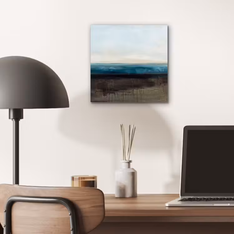 Abstract - Landschap - Horizon - Blauw - Modern aluminium wit klein -sfeer5