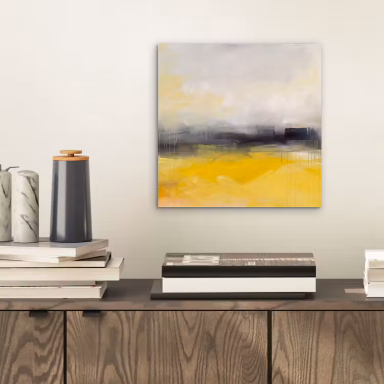 Abstract - Landschap - Modern - Geel aluminium wit klein -sfeer1
