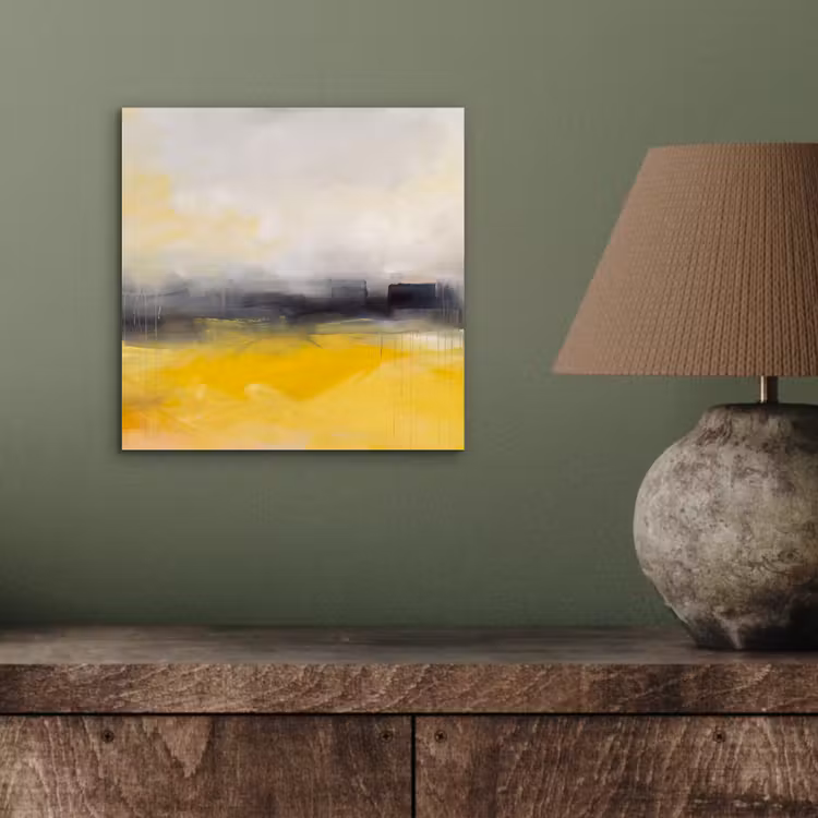 Abstract - Landschap - Modern - Geel aluminium wit klein -sfeer2
