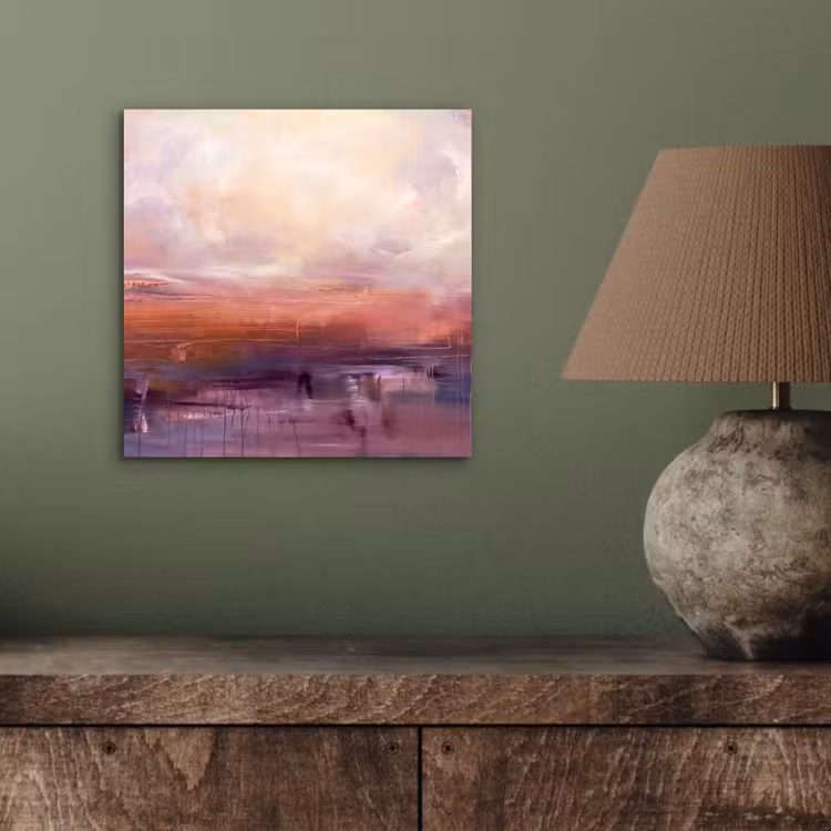 Abstract - Landschap - Modern - Paars - Oranje aluminium wit klein -sfeer2