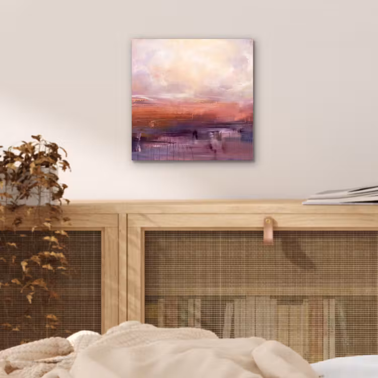 Abstract - Landschap - Modern - Paars - Oranje aluminium wit klein -sfeer3